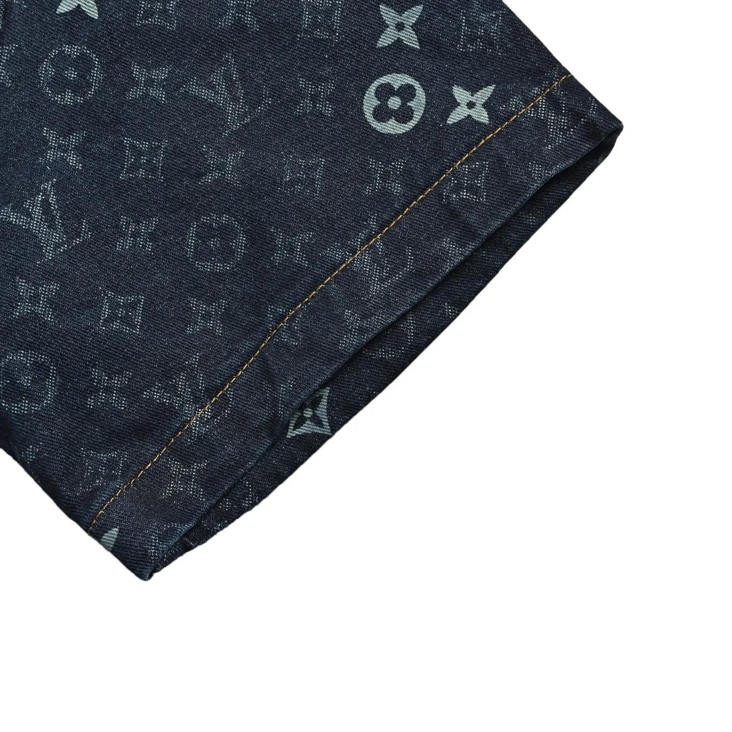 Louis Vuitton/Louis Vuitton 26ss all-over printed presbyopic suit denim short-sleeved shirt